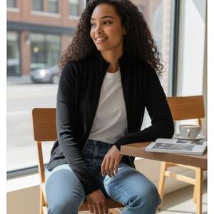 Louis Vuitton Uniform wool cashmere blend zipper sweater Black XS